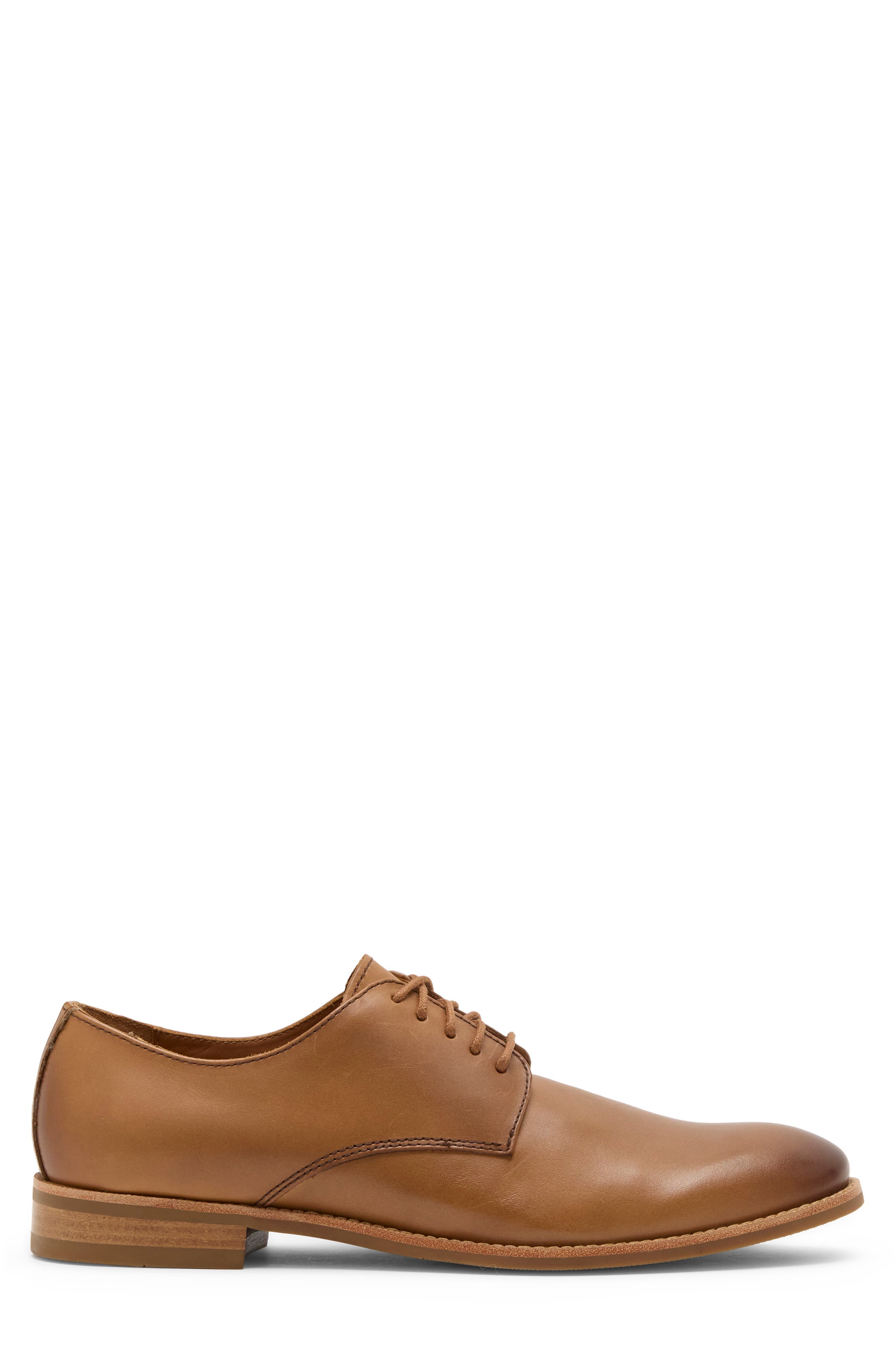 Leather Plain Toe Derby, Alternate, color, COGNAC