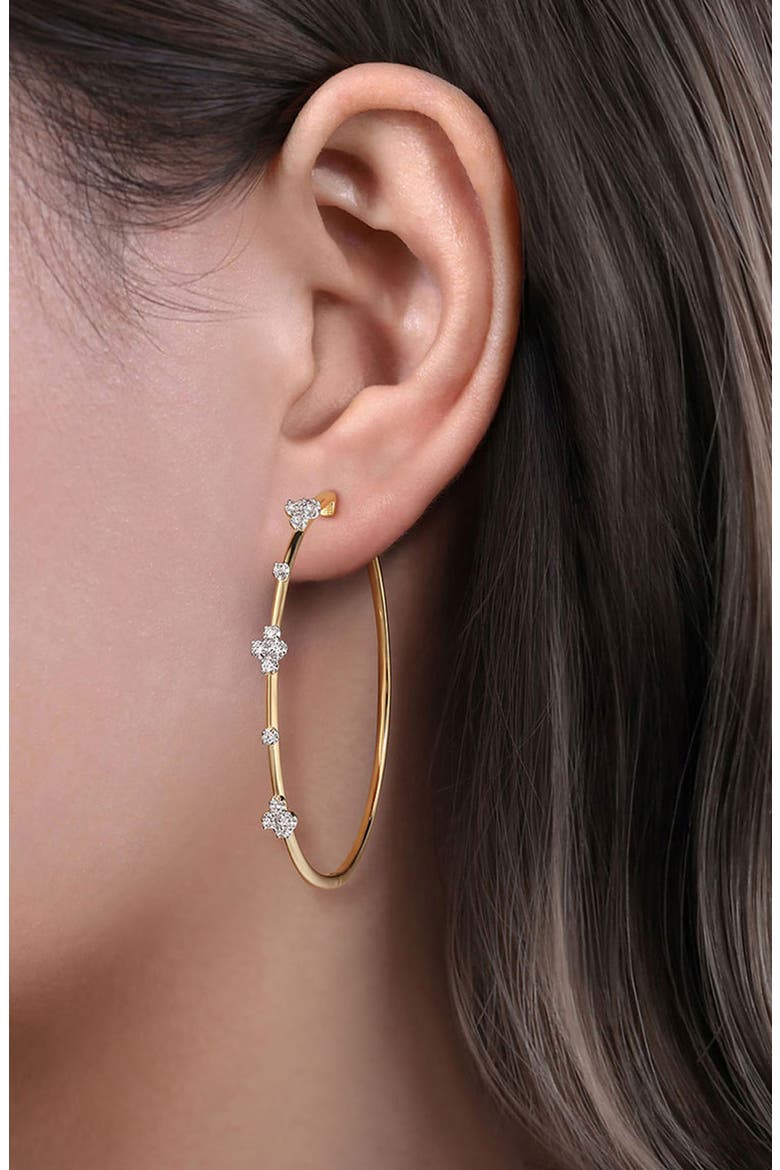 Bujukan Classic Diamond Hoop Earrings, Alternate, color, GOLD