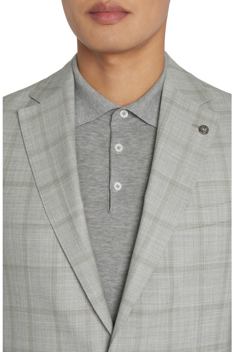 McAllen Unconstructed Plaid Wool Suit, Alternate, color, GREY