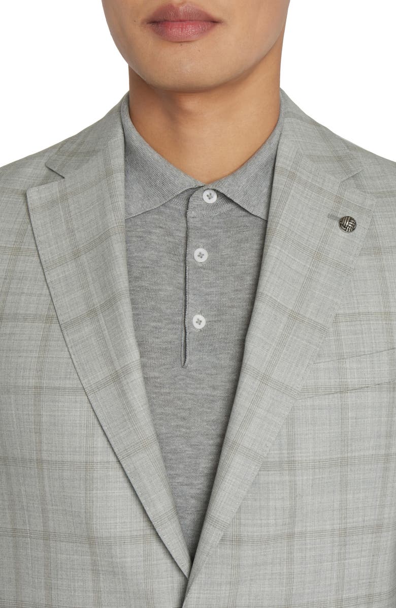 Jack Victor McAllen Unconstructed Plaid Wool Suit, Alternate, color, Grey