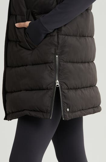 Zella☆Long Hooded Puffer Vest Zella Long Hooded Puffer Vest | Nordstrom