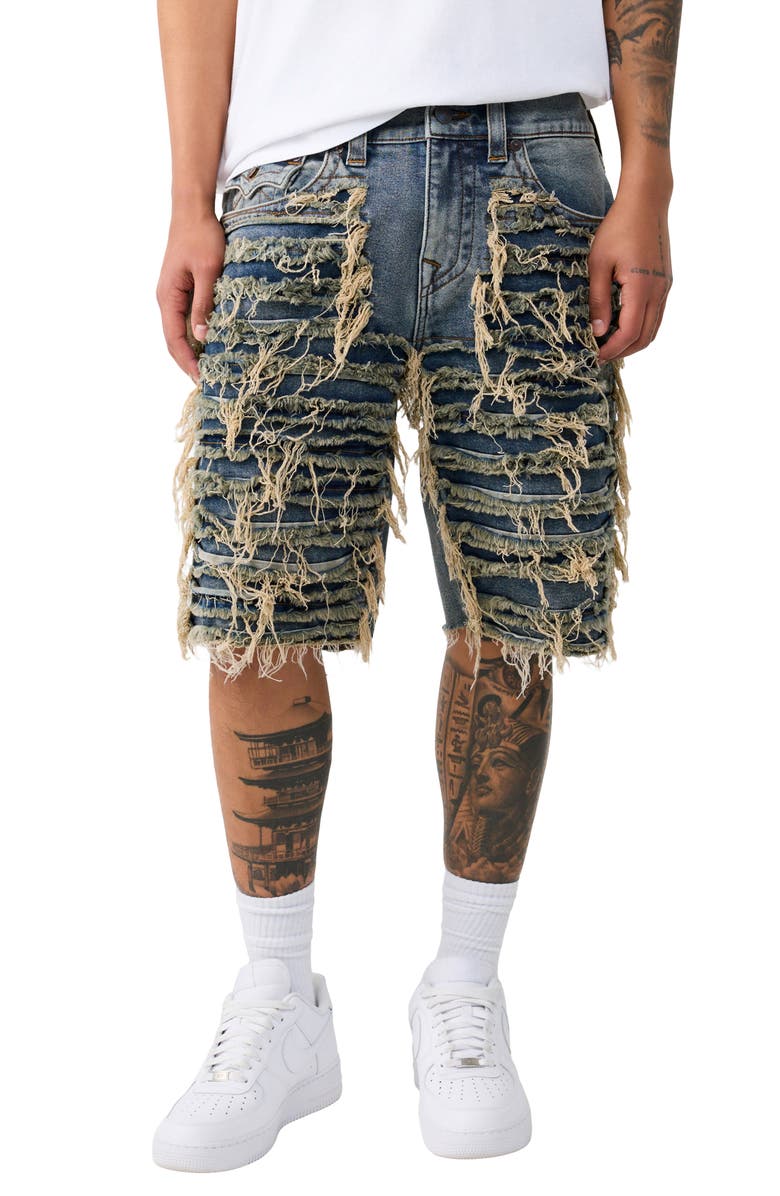 True Religion Bobby Destroyed Denim Shorts, Main, color, 