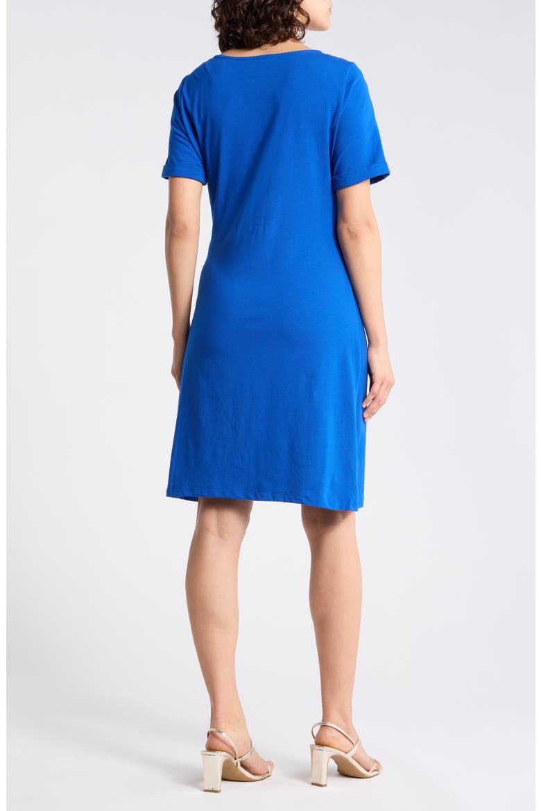 Faux Wrap Dress, Alternate, color, ATLANTIC BLUE
