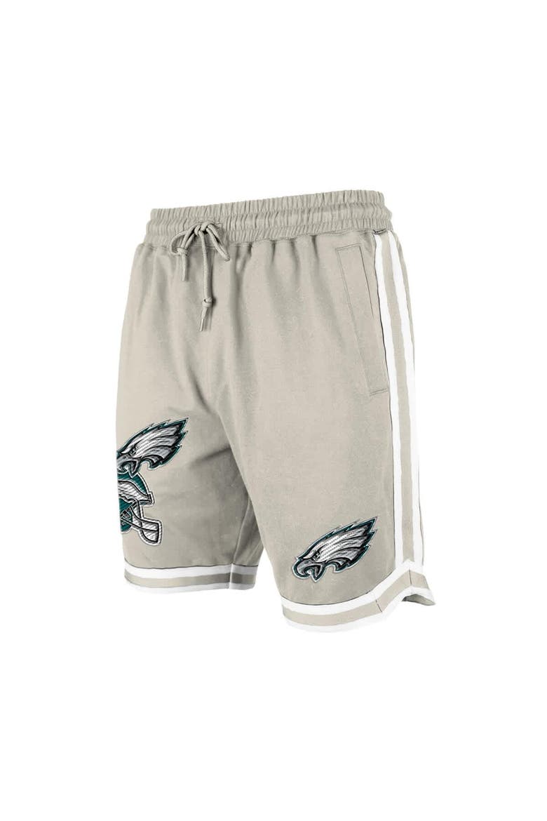 Men's New Era Light Beige Philadelphia Eagles Stone Multi Patch Shorts, Alternate, color, Light Beige