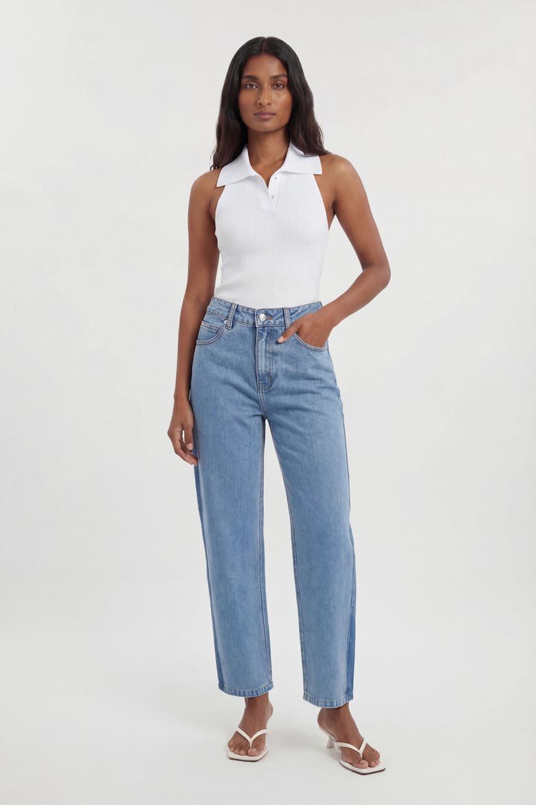 Barrel Leg Jeans, Alternate, color, Mid Blue