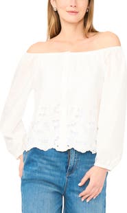 Vince Camuto Button-Up Off the Shoulder Top