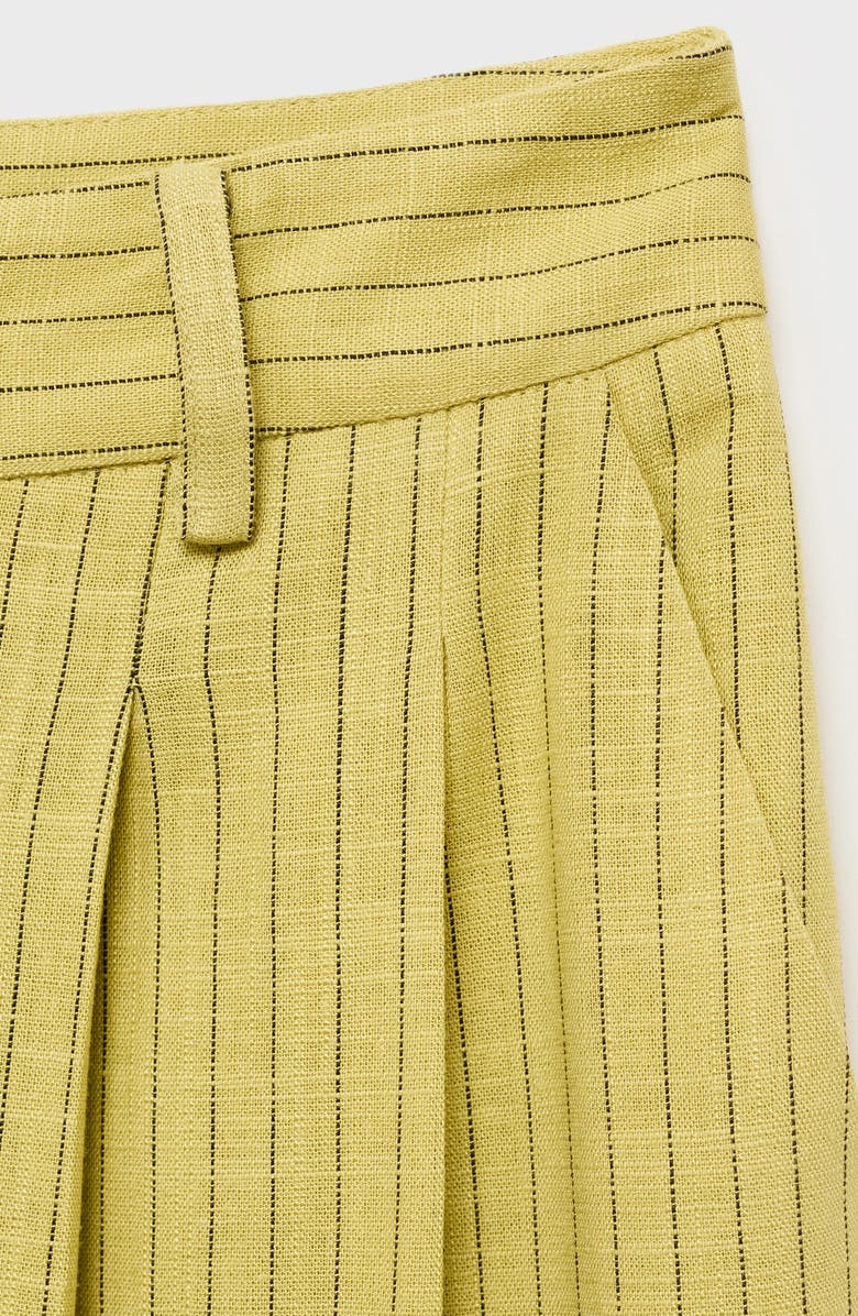 MANGO Luce Stripe Wide Leg Pants, Alternate, color, Lime