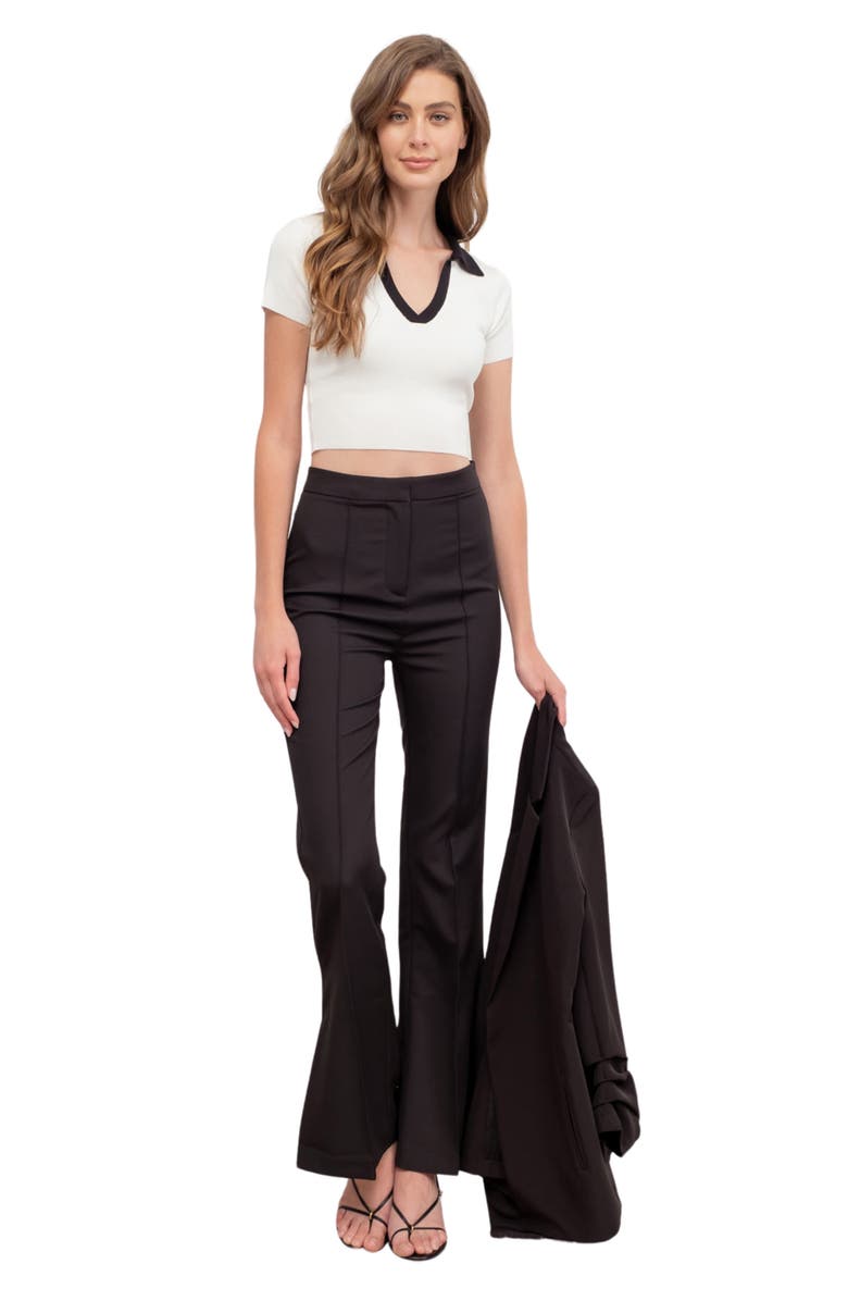 Blu Pepper Crop Polo Top, Alternate, color, White