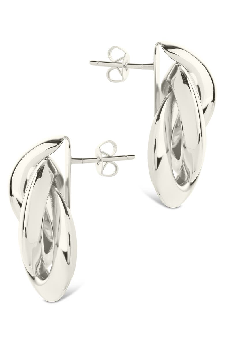 Sterling Forever Ashton Layered Knocker Stud Earrings, Alternate, color, Silver