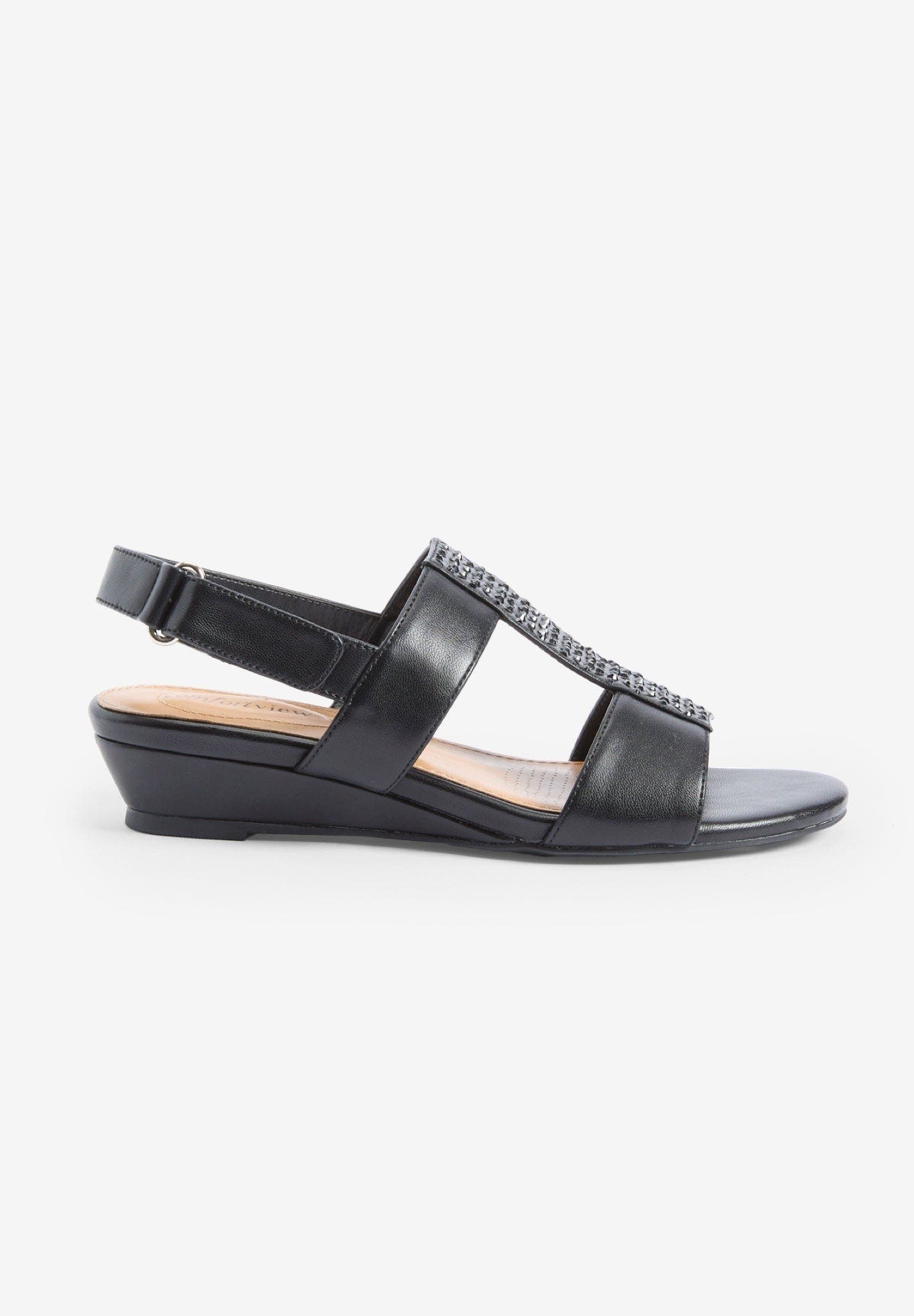 Comfortview The Lila Sandal, Alternate, color, Black