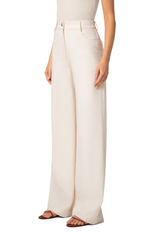 Akris Punto Cooper Cotton Blend Wide Leg Jeans In Cashew