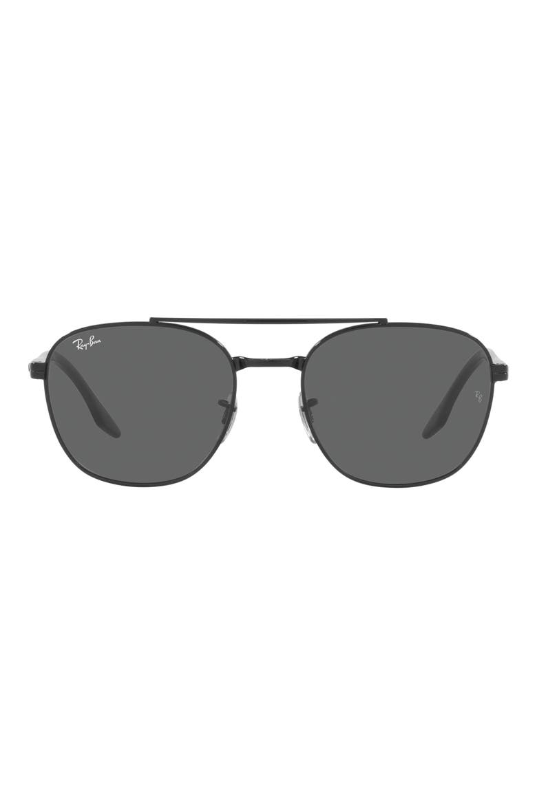 55mm Square Sunglasses, Main, color, BLACK