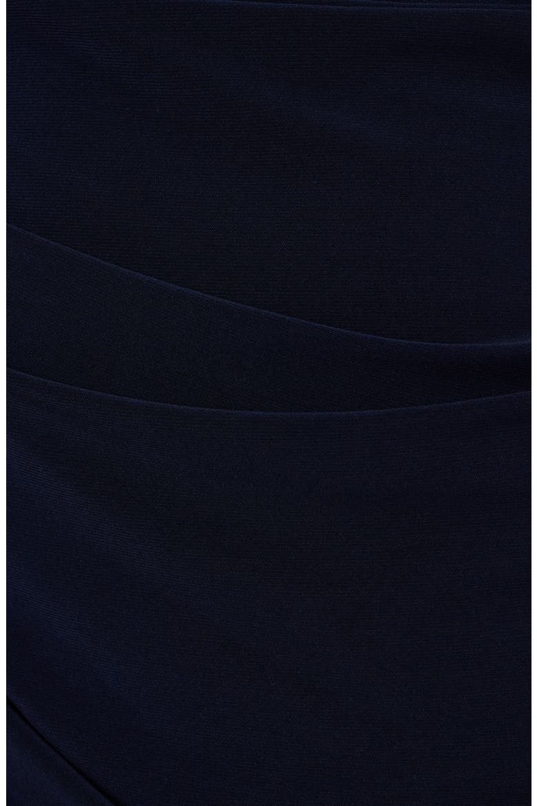 Long Sleeve Jersey Satin Tuxedo Dress, Alternate, color, MIDNIGHT