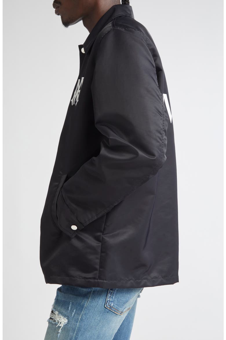 MA Water Resistant Nylon Coach's Jacket, Alternate, color, BLACK