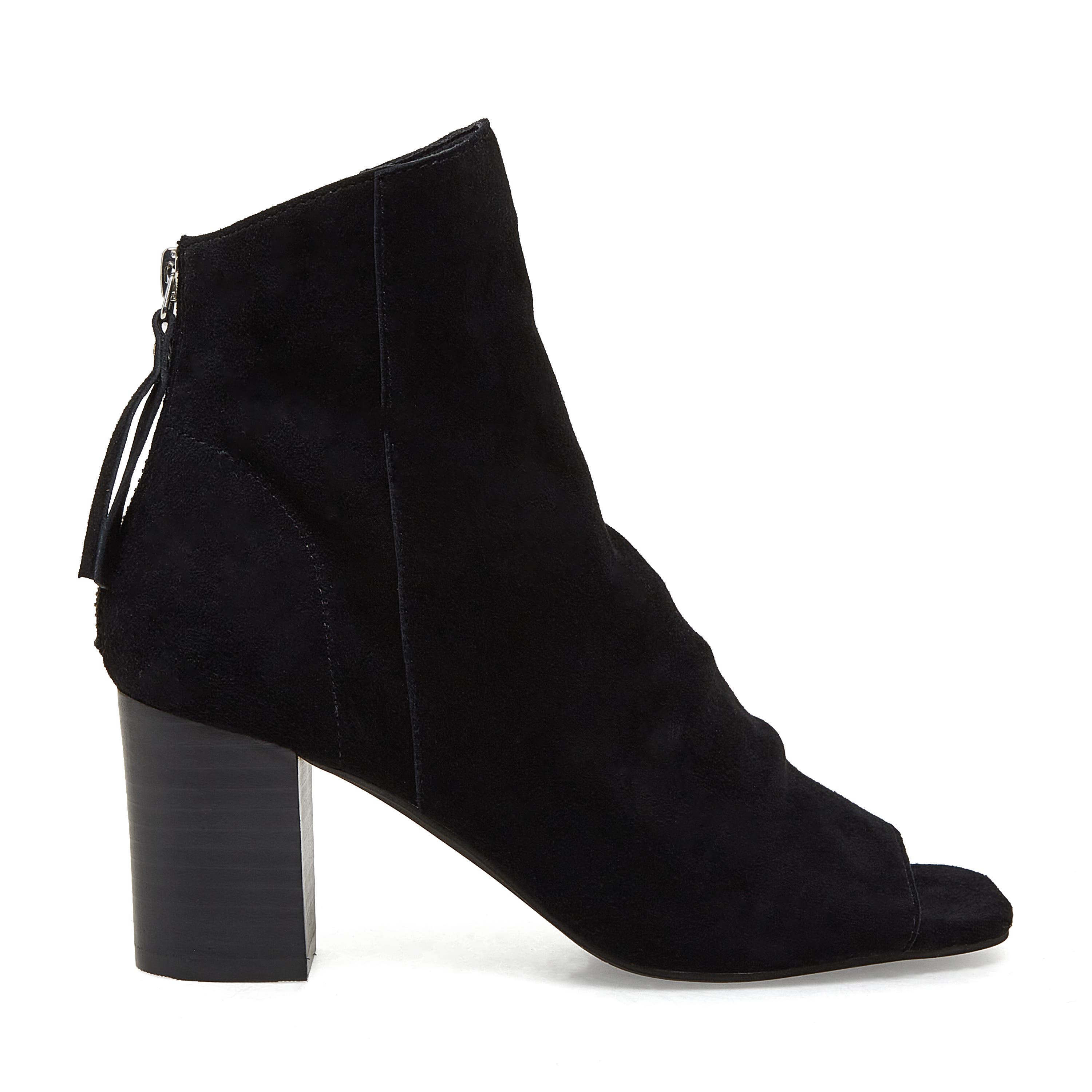Cilba Open Toe Bootie, Alternate, color, Black Suede