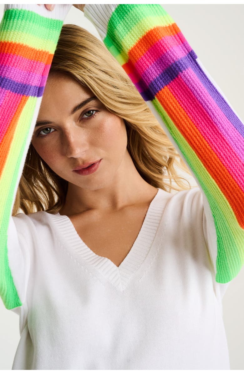 Lisa Todd Brite Side Cotton Sweater, Alternate, color, White