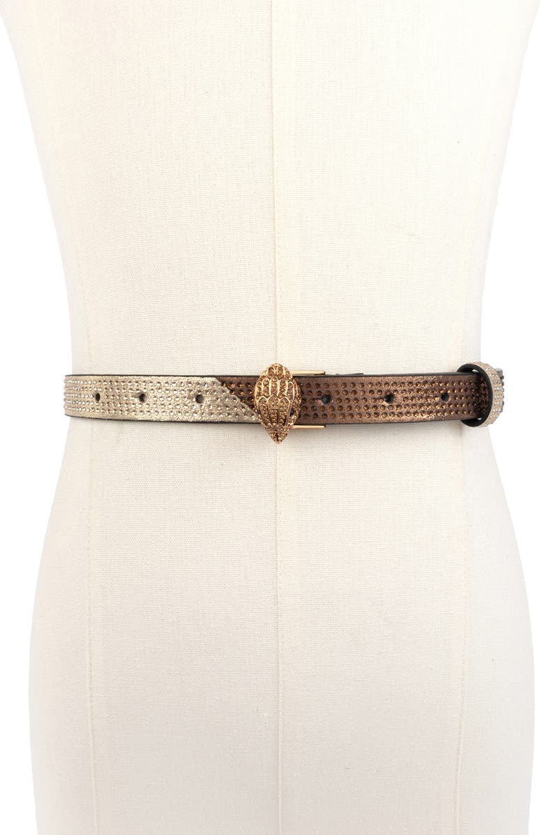 Kurt Geiger London Neutral Metallic Crystal Belt, Alternate, color,