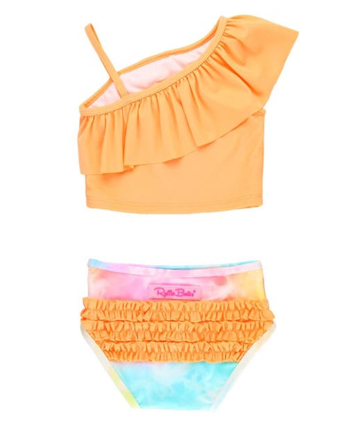 Rufflebutts Girls One Shoulder Ruffle Upf50+ Tankini In Multi