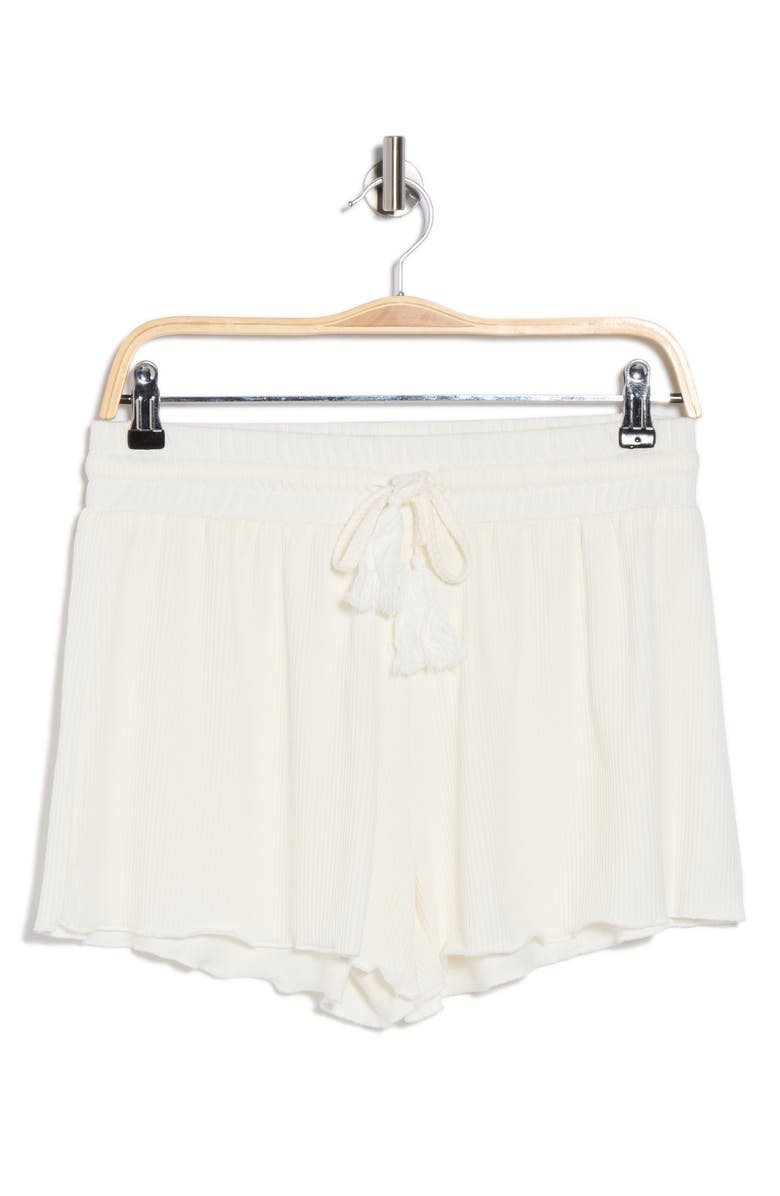 Elan Drawstring Waist Cover-Up Shorts, Alternate, color, White