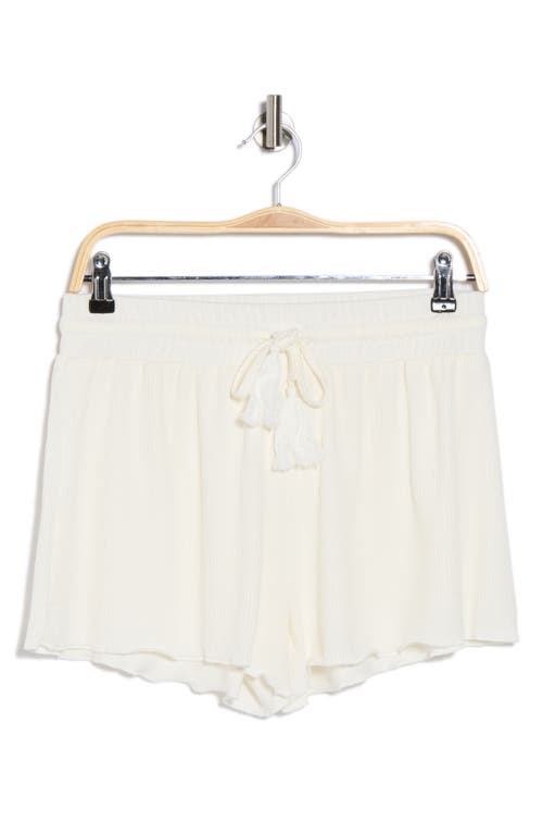 Elan Drawstring Waist Cover-up Shorts In White