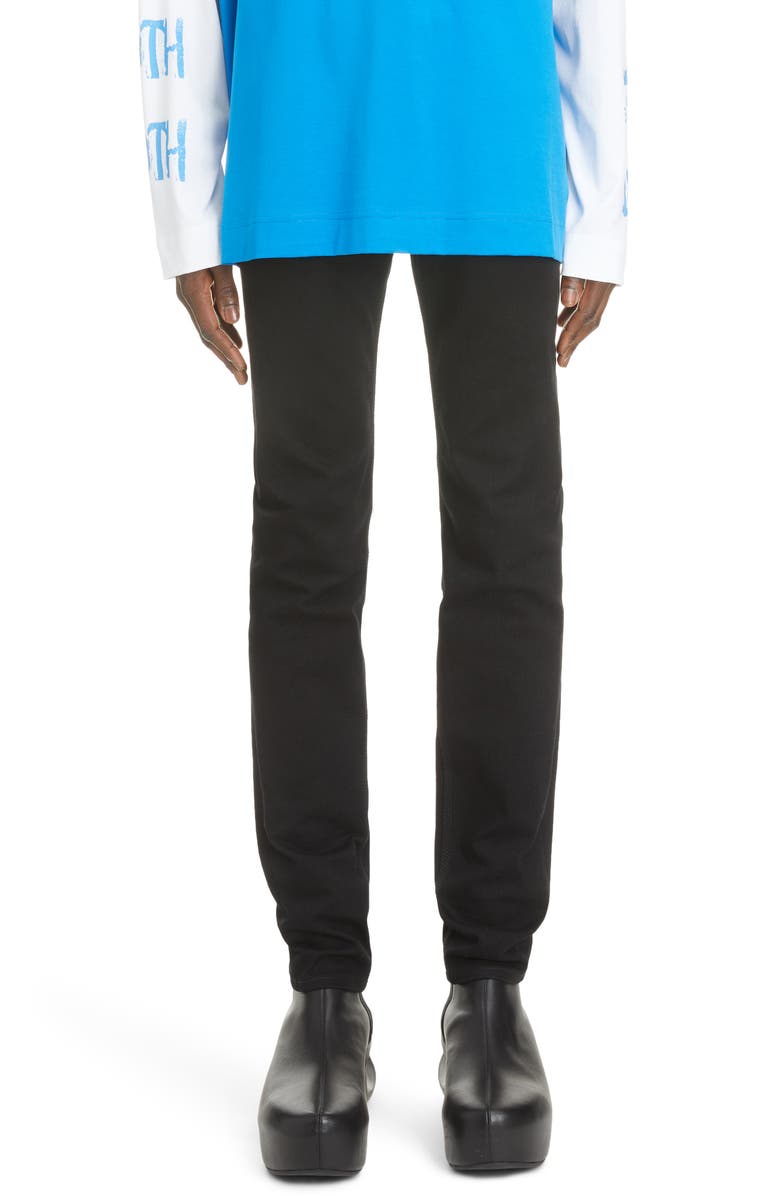 Givenchy 4G Zip Detail Skinny Fit Stretch Denim Jeans, Main, color, 
