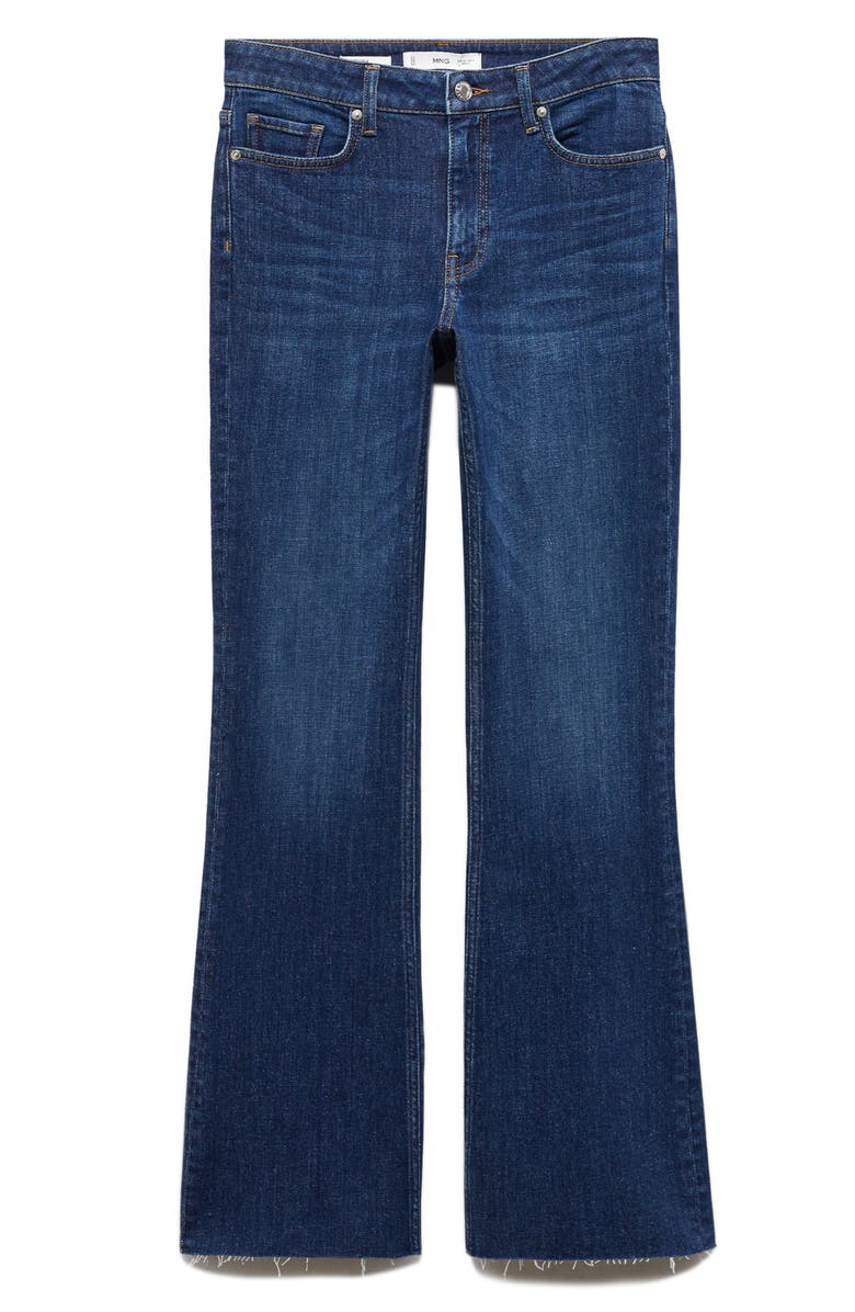 MANGO Raw Hem Flare Jeans, Main, color, 