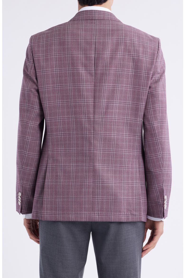 Hutson Slim Fit Dark Pink Plaid Virgin Wool Sport Coat, Alternate, color, DARK PINK