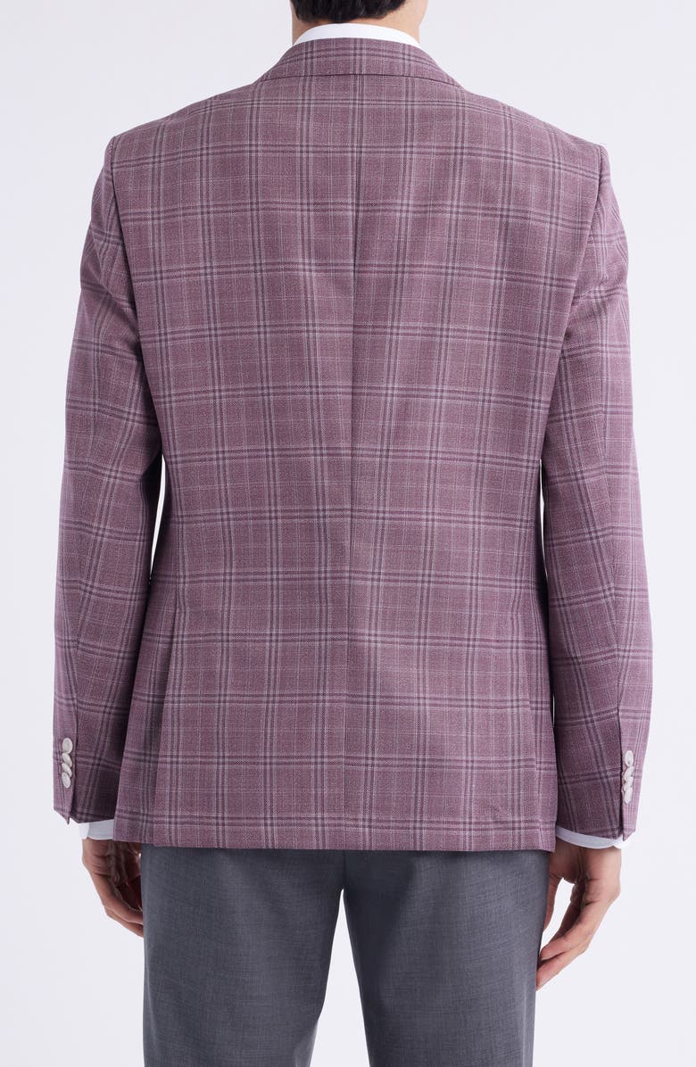 BOSS Hutson Plaid Virgin Wool Sport Coat, Alternate, color, Dark Pink
