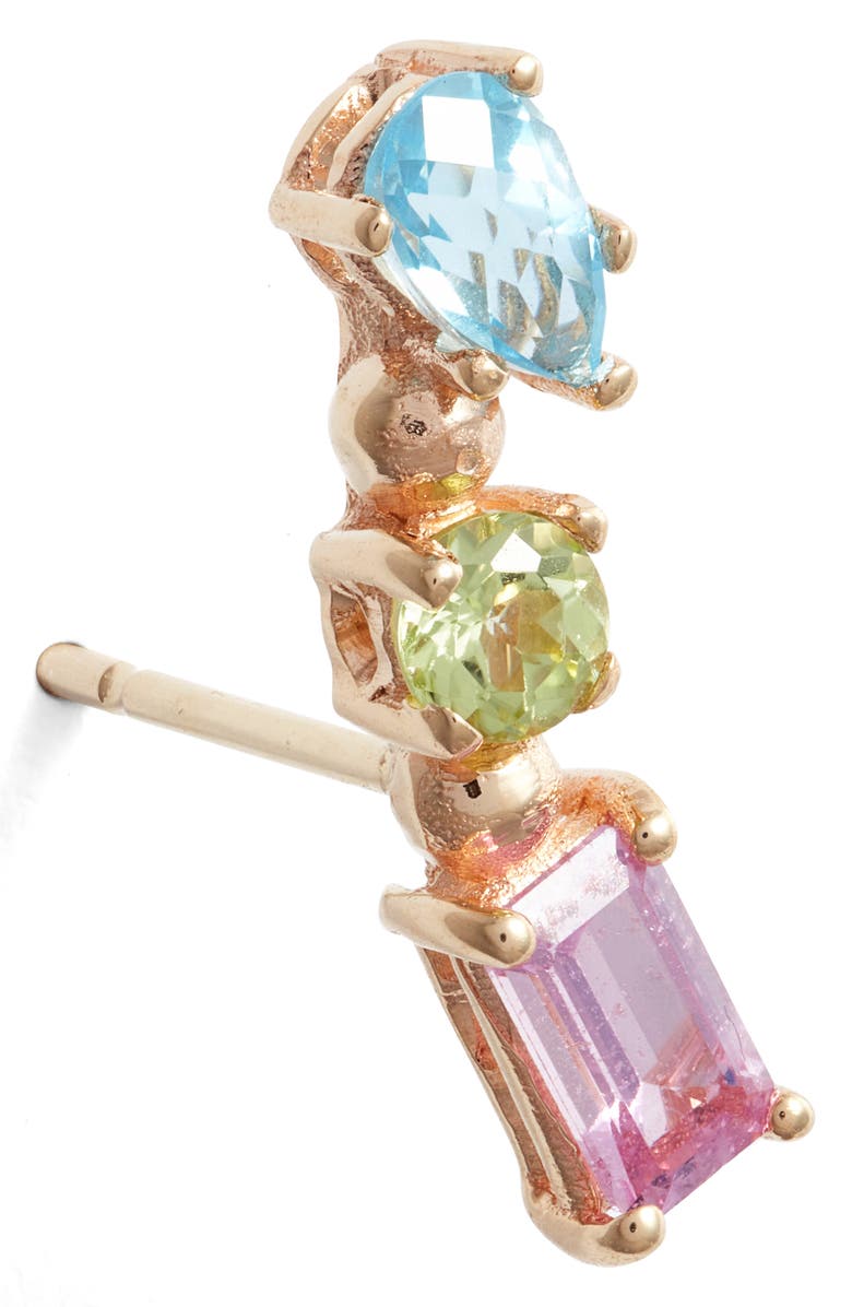 Anzie Carr Single Multistone Ear Crawler, Alternate, color, Gold/ Multicolor Stones/ Right