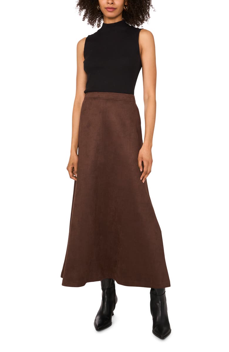 Vince Camuto Faux Suede A-Line Maxi Skirt, Alternate, color, 