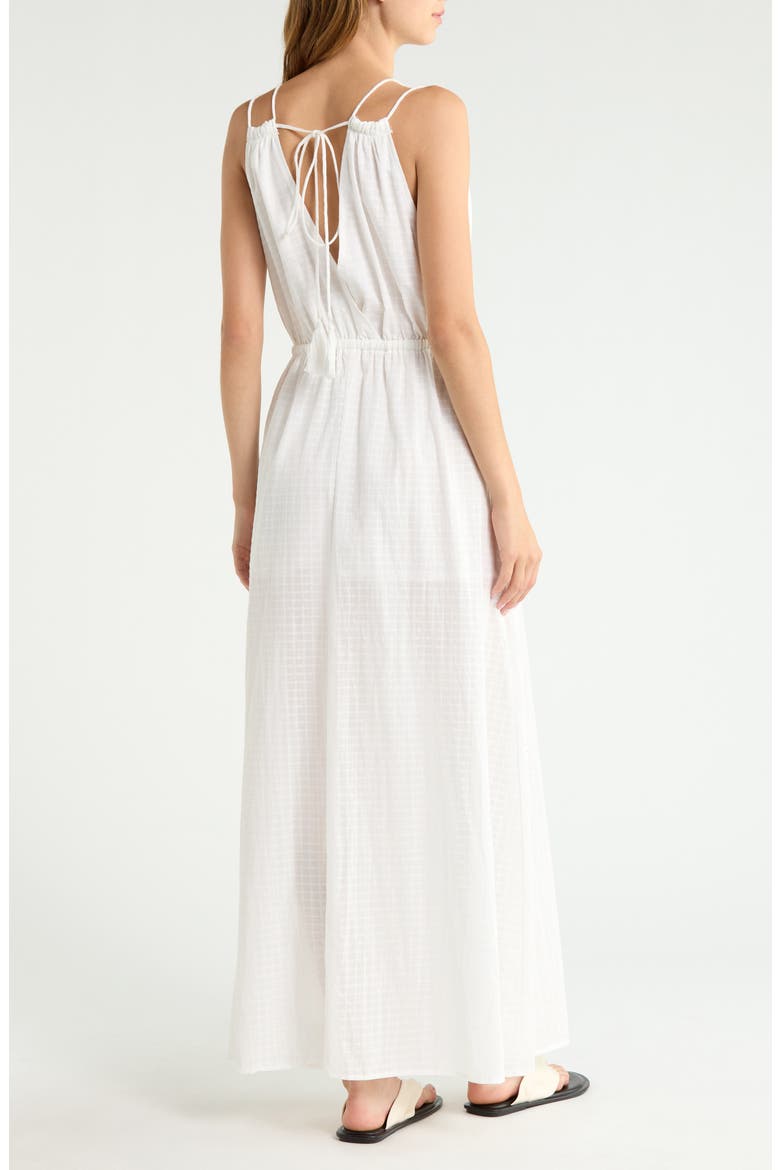 Open Stitch Panel Cover-Up Maxi Dress, Alternate, color, WHITE