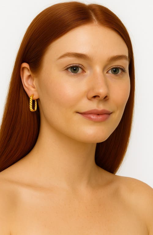 Gabi Rielle 14k Gold Plated Sterling Silver Twisted Hoop Earrings In Gold