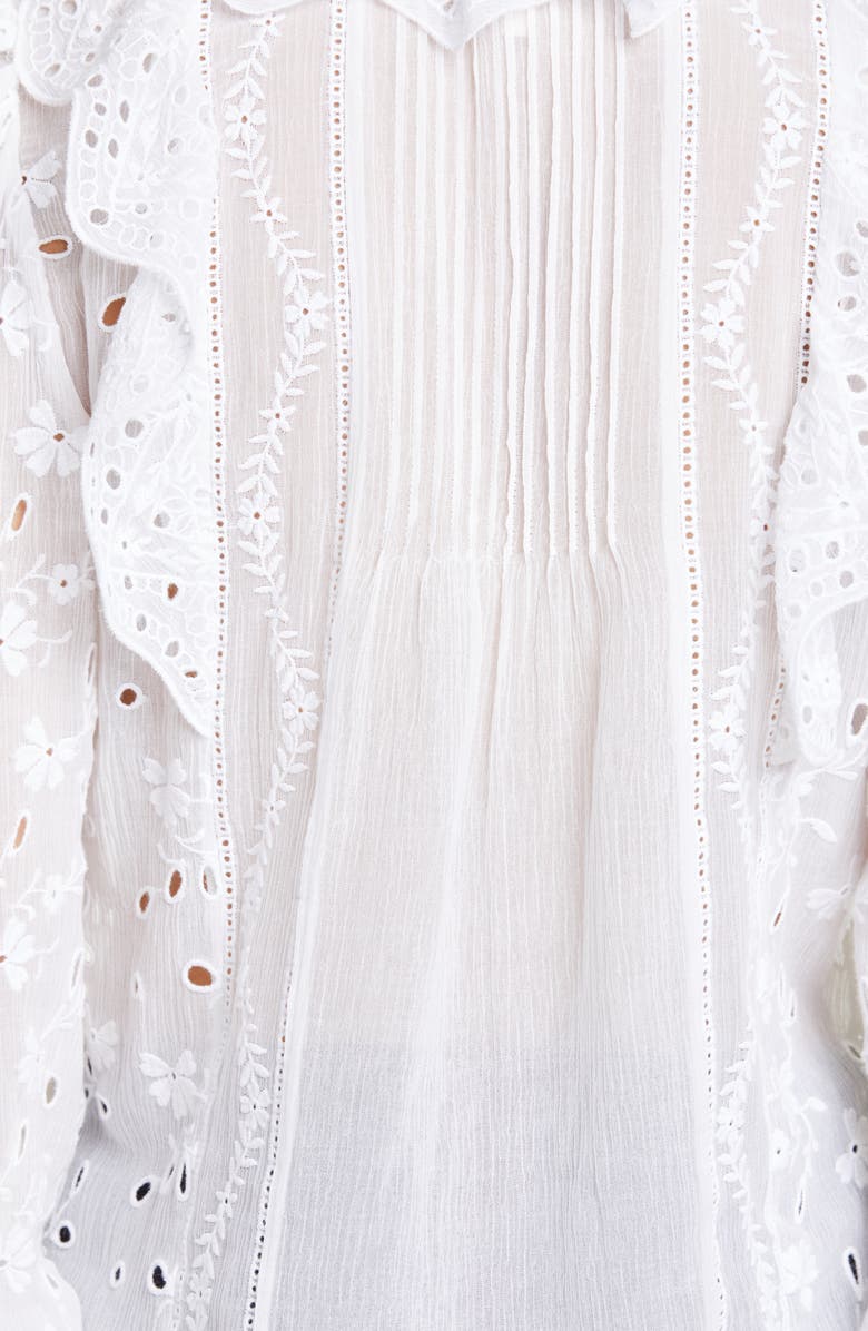 Rebecca Taylor Livy Ruffle Eyelet Top, Alternate, color, 