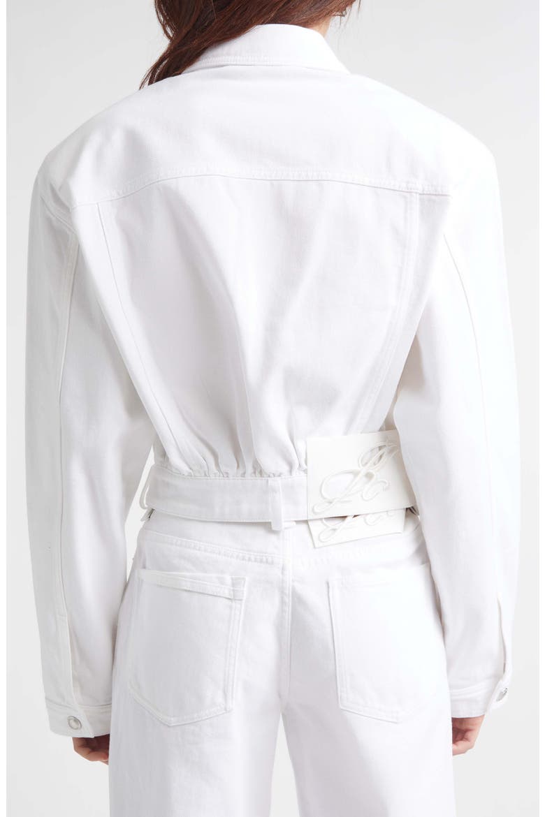 Venim Belted Denim Button-Up Shirt, Alternate, color, WHITE