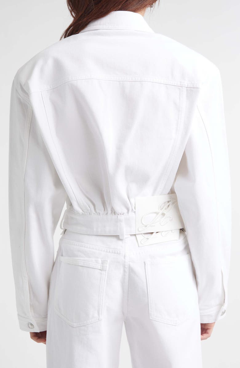 JULIE KEGELS Venim Belted Denim Button-Up Shirt, Alternate, color, White