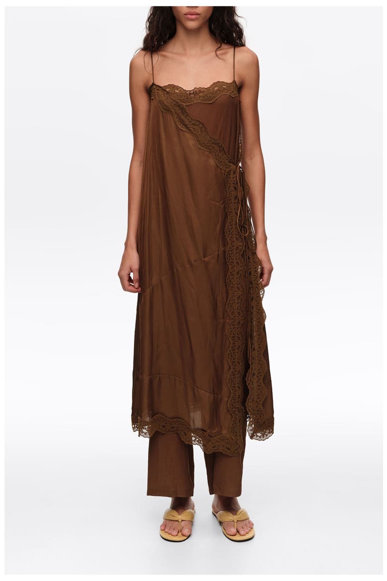 Off-White Lace Skirt-Trouser Hybrid, Main, color, DARK OLIVE