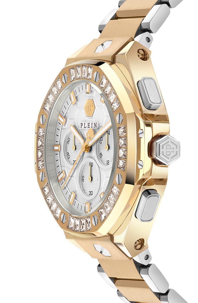PHILIPP PLEIN Royal Bracelet Strap Chronograph Watch, 42mm, Alternate, color, Two Tone
