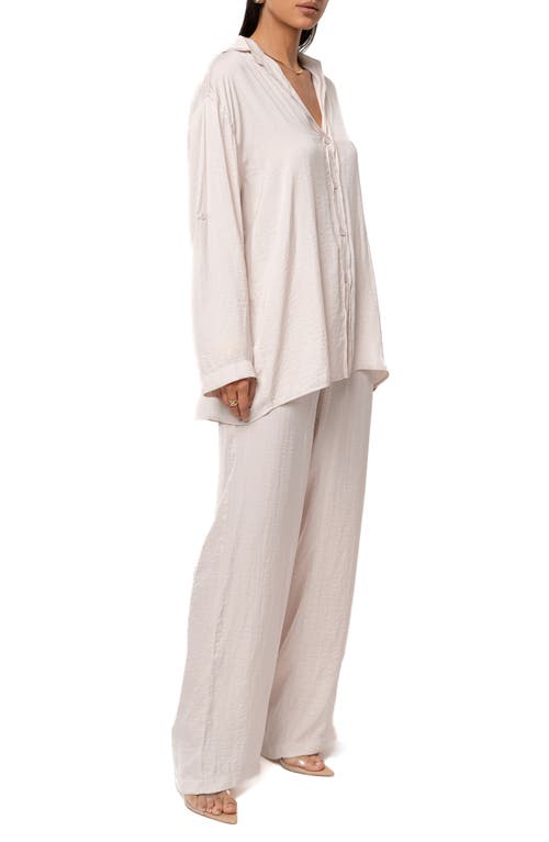 Jluxlabel Pearl Bay Button-up Shirt & Pants Set In Neutral