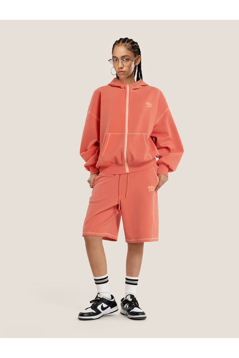 Cloud Boxy Sweat Set, Main, color, Coral Orange