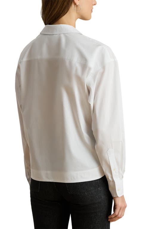 Ralph Lauren Women's Buckle-trim Cotton-blend Shirt In Multi