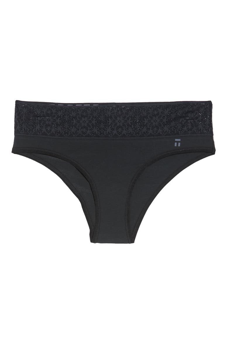 Cool Cotton Lace Cheeky Briefs, Alternate, color, BLACK