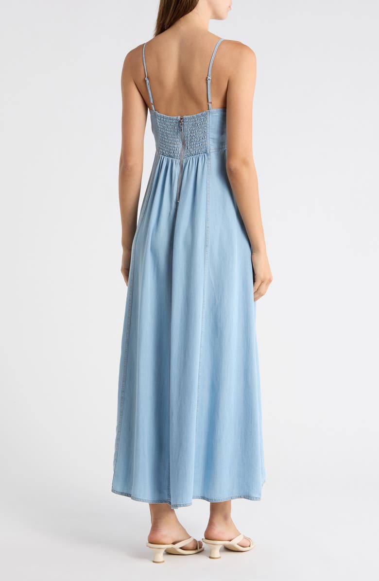 1.STATE Empire Waist Chambray Maxi Dress, Alternate, color, Angel Blue