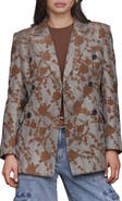 Avec Les Filles Plaid Floral Embroidered Blazer
