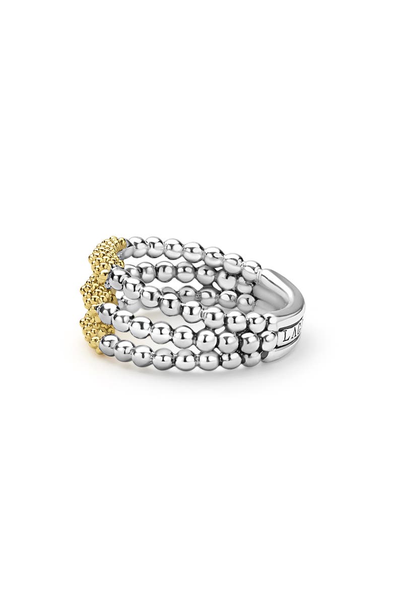LAGOS Caviar Icon Triple Bar Ring, Alternate, color, Silver