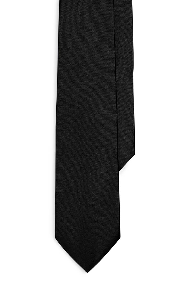 Peau de Soie Solid Black Silk Tie, Main, color, BLACK