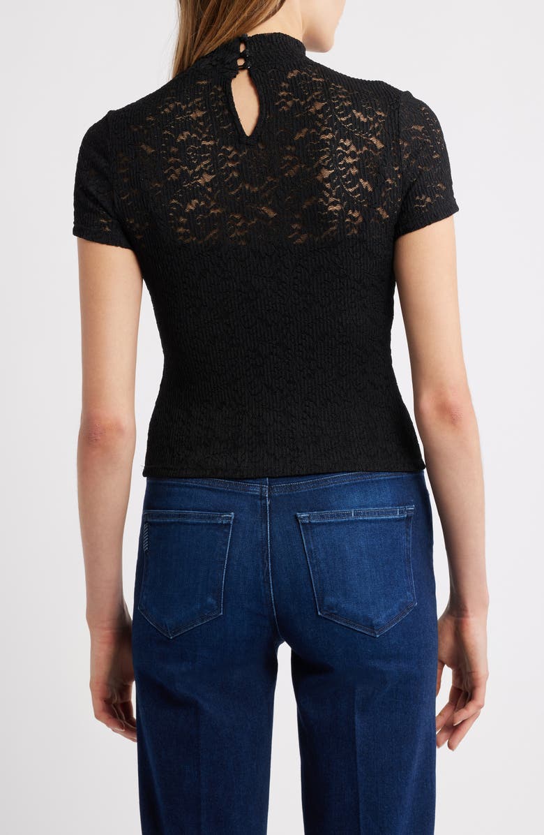 PAIGE June Stretch Lace T-Shirt, Alternate, color, Black