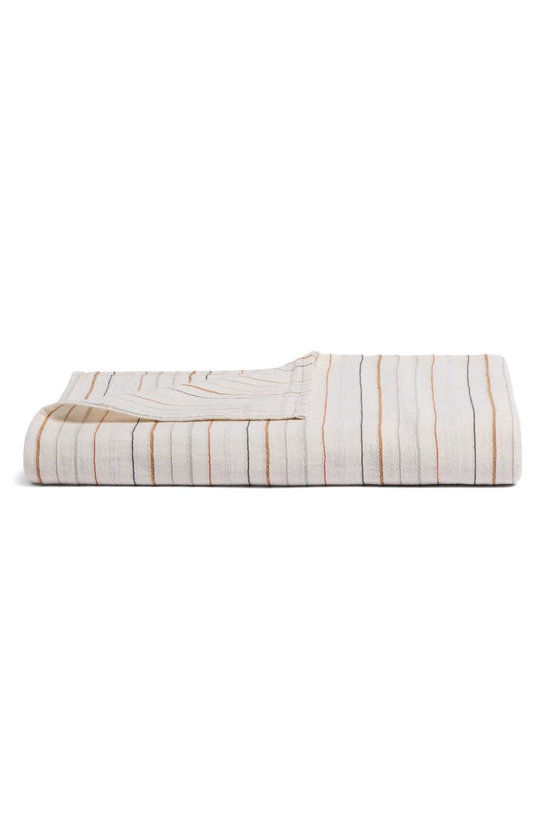 Parachute Stripe Cotton Beach Blanket, Main, color, Natural Stripe