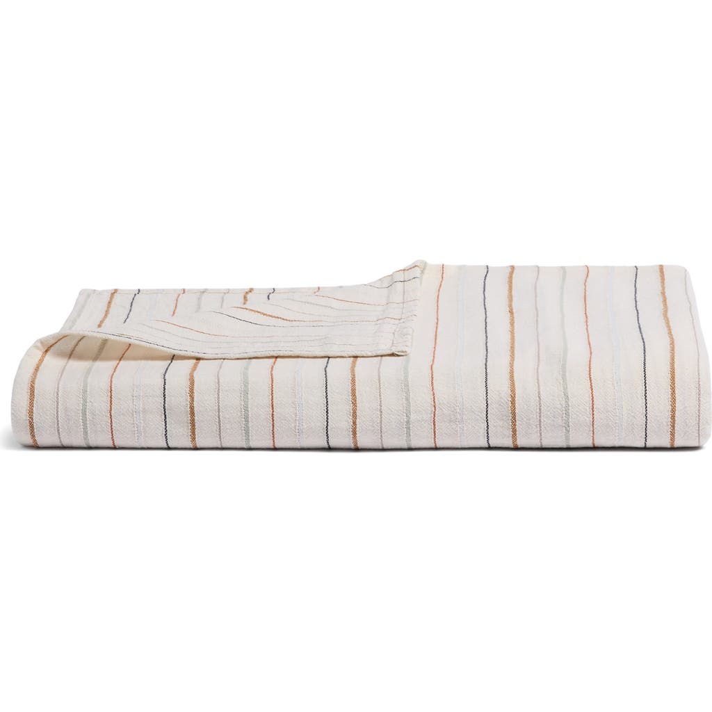 Parachute Stripe Cotton Beach Blanket In Natural Stripe