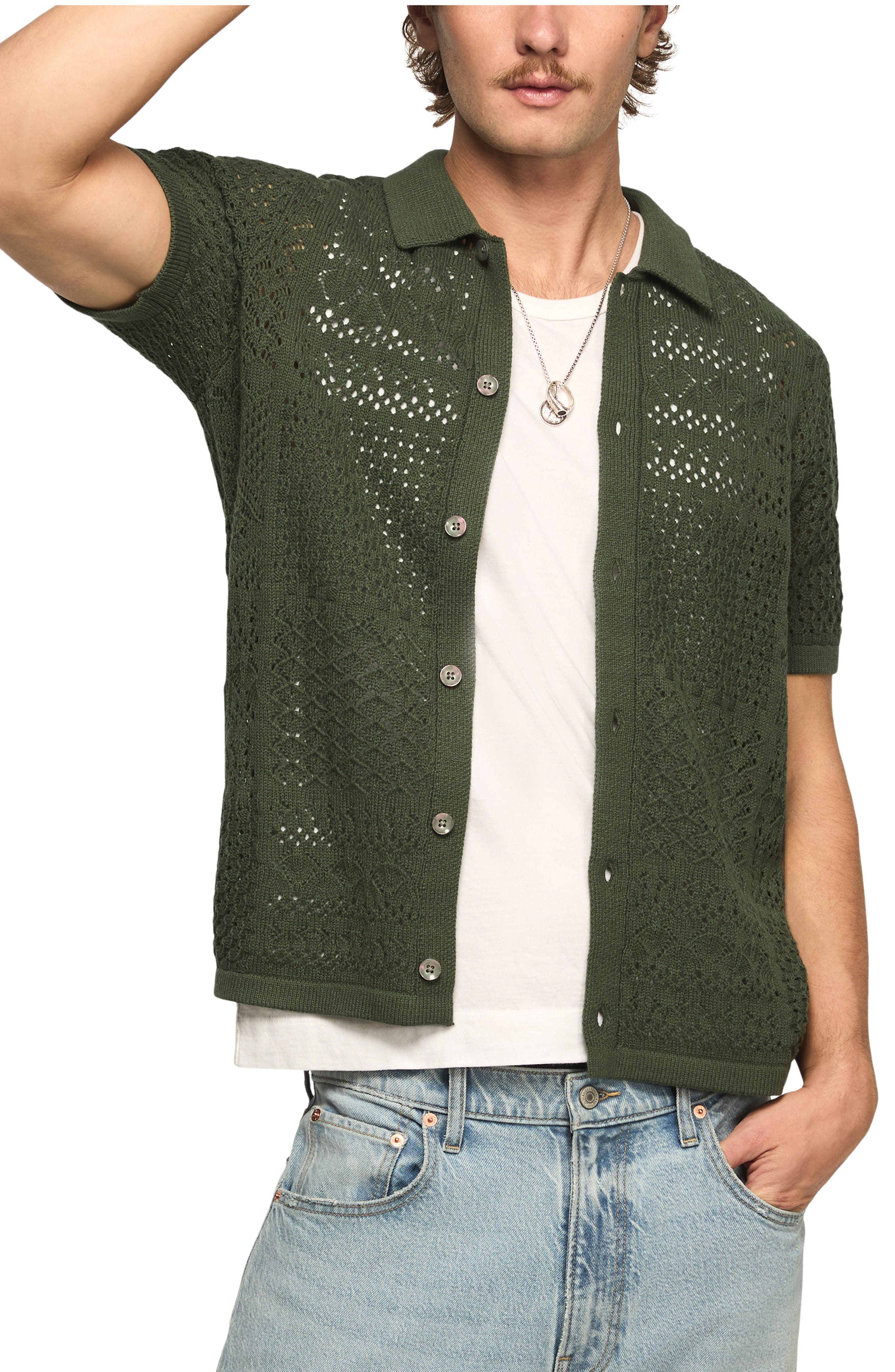 Granny Open Stitch Button-Up Shirt - image 3
