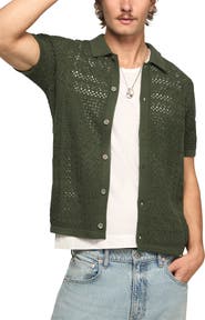 Lucky Brand Granny Open Stitch Button-Up Shirt